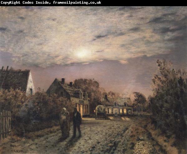 Jean Charles Cazin Sunday Evening in a Miner-s Village